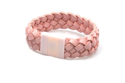 BRACCIALE LEATHE PINK E CERAMICA