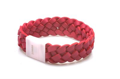 BRACCIALE LEATHER RED E CERAMICA