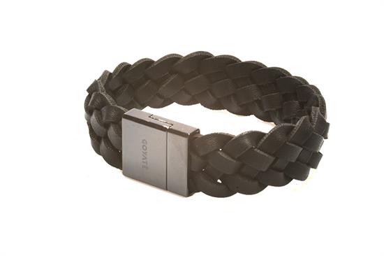 BRACCIALE LEATHER BLACK E CERAMICA