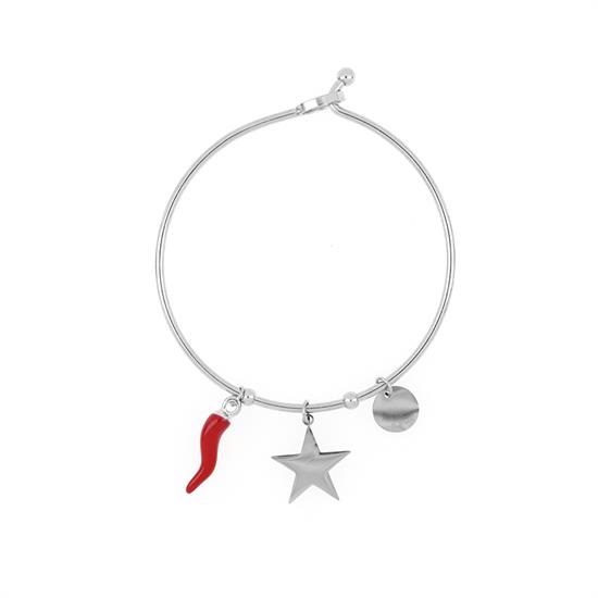 BRACCIALE MANETTA SILVER CON STELLA IN ACCIAIO CORNETTO