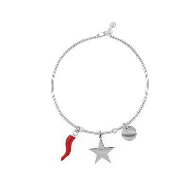 BRACCIALE MANETTA SILVER CON STELLA IN ACCIAIO CORNETTO