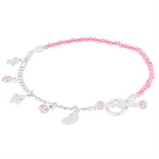 BRACCIALE 3+1 E SPLINELLO CON CUORE FARFALLA ZIRCONI ARGENTO 925°/°°