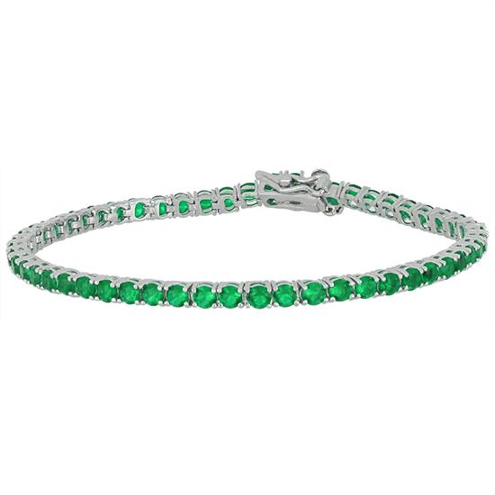 BRACCIALE TENNIS ZIRCONI VERDE IN ARGENTO 925°/°°