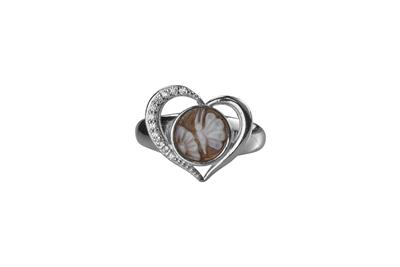 ANELLO CAMMEO 8MM CUORE ARGENTO 925°/°° E ZIRCONI