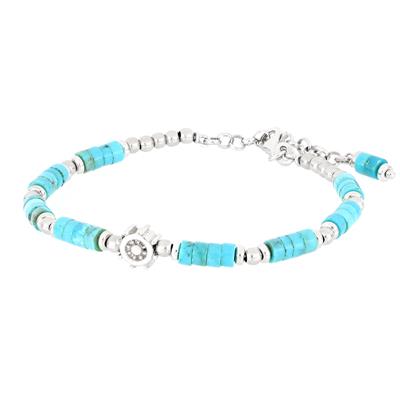 BRACCIALE ARMONICO PASTA DI TURCHESE CENTRALE TIMONE ARGENTO 925°/°°