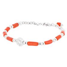 BRACCIALE ARMONICO CORALLO CENTRALE RDV IN ARGENTO 925°/°