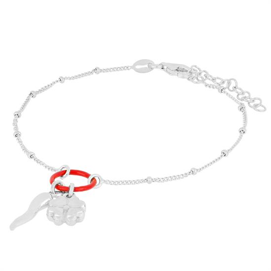 BRACCIALE TONDINO SMALTATO E SOGGETTI SCARAMANTICI ARGENTO 925°/°°