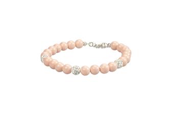 BRACCIALE SHELL PINK CON 3 SFERE IN ARGENTO 925°/°°