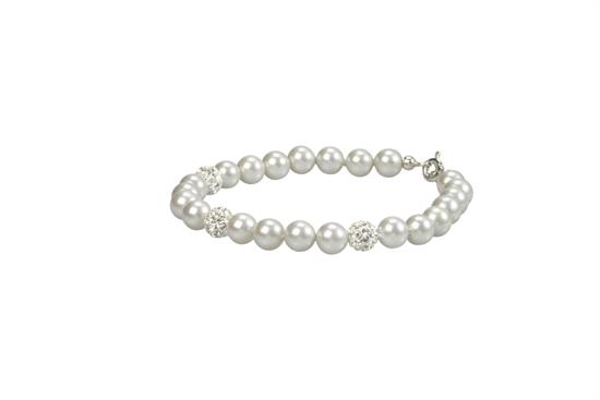 BRACCIALE SHELL GREY CON 3 SFERE IN ARGENTO 925°/°°