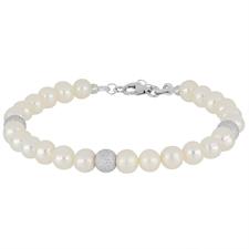 BRACCIALE PER.ACQUA FIUME 5-1/2-6 E 3 SFERE SATINATE ARGENTO 925°/°°