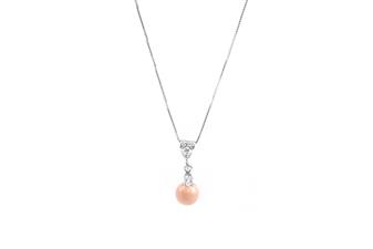 COLLANA SHELL PINK CON ZIRCONE IN ARGENTO 925°/°°