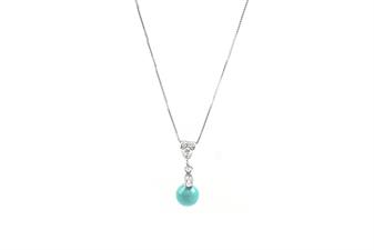 COLLANA SHELL TURQ CON ZIRCONE IN ARGENTO 925°/°°