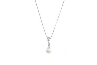 COLLANA SHELL MILKY CON ZIRCONE IN ARGENTO 925°/°°