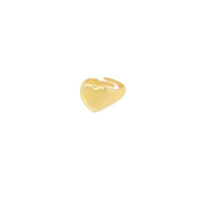 ANELLO MIGNOLO CUORE PALLINATO E LISCIO IN ARGENTO 925°/°°