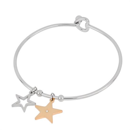 BRACCIALE MANETTA SILVER CON STELLA BICOLOR IN ACCIAIO