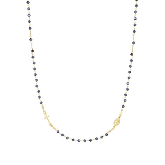 COLLANA ROSARIO GIROCOLLO BLUE IN ARGENTO 925°/°°