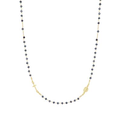 COLLANA ROSARIO GIROCOLLO BLUE IN ARGENTO 925°/°°