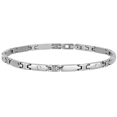 BRACCIALE IN ACCIAIO CON ZIRCONE