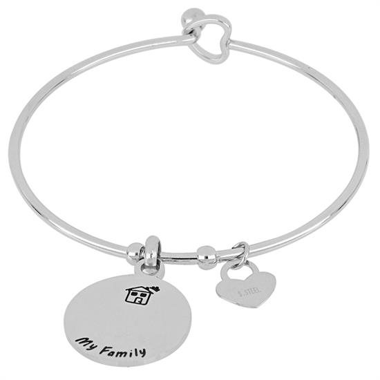 BRACCIALE MANETTA FAMILY CON SCRITTA IN ACCIAIO