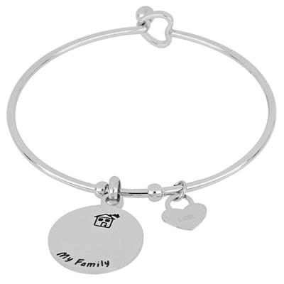 BRACCIALE MANETTA FAMILY CON SCRITTA IN ACCIAIO