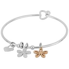 BRACCIALE MANETTA SILVER CON FIORELLINO IN ACCIAIO