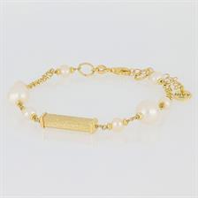 BRACCIALE BARRETTA BRILLANTINATA PERLE FIUME ARGENTO 925°/°°