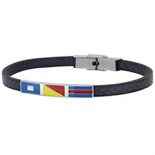 BRACCIALE BANDIERA SMALTATE IN ACCIAIO TRECCIA