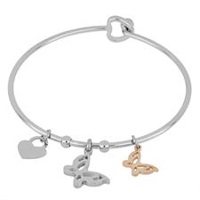 BRACCIALE MANETTA SILVER CON FARFALLA TRAFORATA ACCIAIO