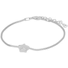 BRACCIALE MAGLIA POP CORN STELLA ACCOPPIATA IN ARGENTO 925°/°°