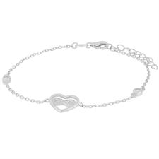 BRACCIALE CUORICINO E INFINITO IN ARGENTO 925°/°°