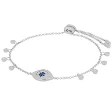 BRACCIALE OCCHIO TURCO GRANDE SCORREVOLE ZIRCONATO ARGENTO 925°/°°