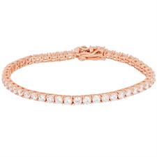 BRACCIALE TENNIS ROSE' 3MM IN ARGENTO 925°/°° E ZIRCONI