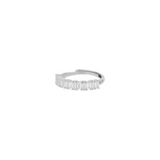 ANELLO VERETTA BAGUETTE WHITE 4 GRIFFE IN ARGENTO 925°/°°