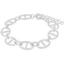 BRACCIALE MAGLIE MARINA ZIRCONATE IN ARGENTO 925°/°°