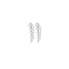 ORECCHINO EARCUFF ZIRCONI 4 GRIFFE SCALARI IN ARGENTO 925°/°°