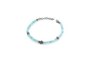 BRACCIALE CORCE AGATA AZZURRA IN ARGENTO 925°/°°