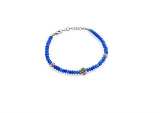 BRACCIALE ANCORA AGATA DARK BLUE IN ARGENTO 925°/°°