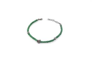 BRACCIALE ANCORA AGATA VERDE IN ARGENTO 925°/°°