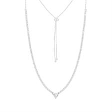 COLLANA TENNIS SCORSOIO CON CUORE ZIRCONATO IN ARGENTO 925°/°°