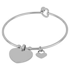 BRACCIALE MANETTA SILVER CON CUORE BIG IN ACCIAIO