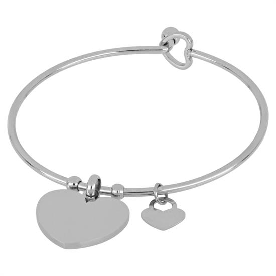 BRACCIALE MANETTA SILVER CON CUORE BIG IN ACCIAIO