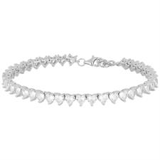 BRACCIALE TENNIS MULTI CUORI 4MM ZIRCONATI IN ARGENTO 925°/°°