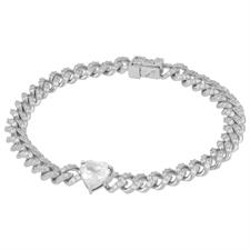 BRACCIALE GROUMETTA E CUORE ZIRCONATO IN ARGENTO 925°/°°