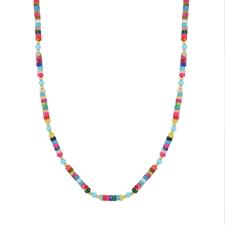 COLLANA RUOTINE COLORATE E TURCHESE IN ARGENTO 925°/°°