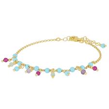 BRACCIALE P.DI TURCHESE AMETISTA PRENITE SPIN.FUCSIA ARGENTO 925°/°°