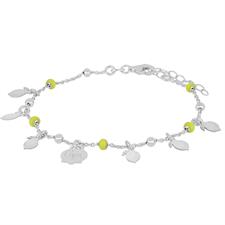 BRACCIALE LIMONI CAPRI E PALLINI SMALTATI IN ARGENTO 925°/°°