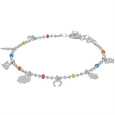 BRACCIALE CAPRI SOGGETTI PALLINI E RONDELLE SMALTATE ARGENTO 925°/°°