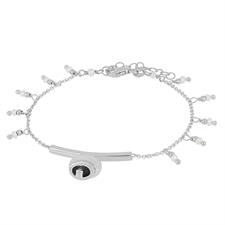 BRACCIALE BARRETTA CAMPANELLA GIRO DI ZIRCONI PIETRE ARGENTO 925°/°°