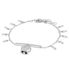 BRACCIALE BARRETTA CAMPANELLA STELLA ZIRCONI PIETRE ARGENTO 925°/°°