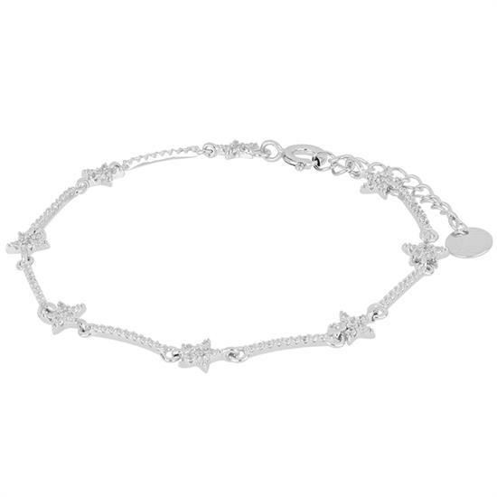 BRACCIALE MORBIDO TENNIS E STELLINE IN ARGENTO 925°/°°